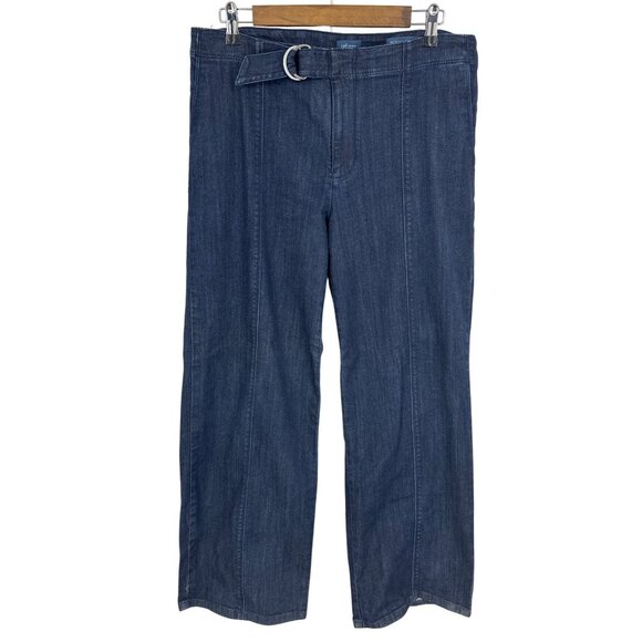 J.Jill Metropolitan Full Leg Denim Pants With Belt Loops & D-Ring Size 12 - Picture 1 of 12